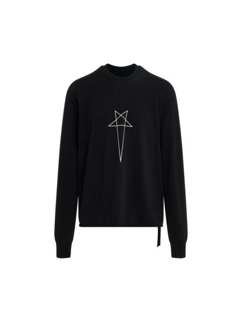 Rick Owens DRKSHDW Pentagram Print Crewneck Sweatshirt in Black/Milk