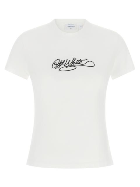 Off-White Off-White Women Logo Embroidery T-Shirt