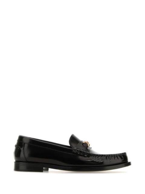 Versace Woman Black Leather Medusa  95 Loafers