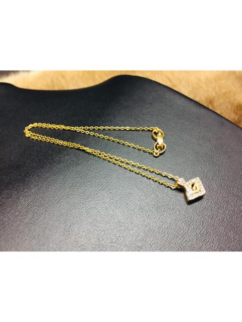 Givenchy Quadrangle initial gold-plated pendant necklace