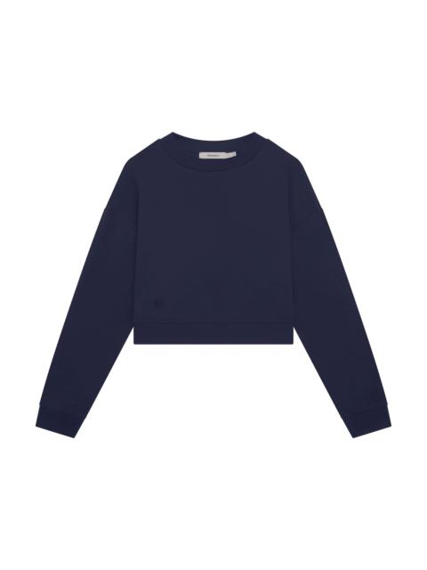PANGAIA Womens Summer Cropped Sweatshirt - Midnight Navy