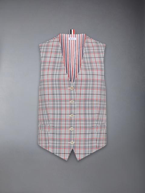 Thom Browne PLAID CHECK COOL WOOL VEST