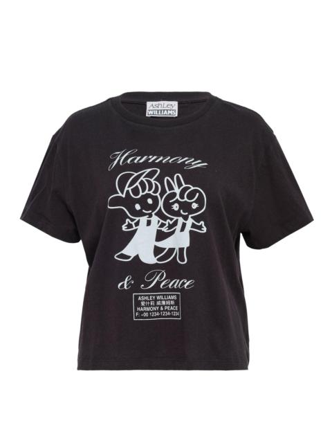 ASHLEY WILLIAMS Black Cropped T-Shirt