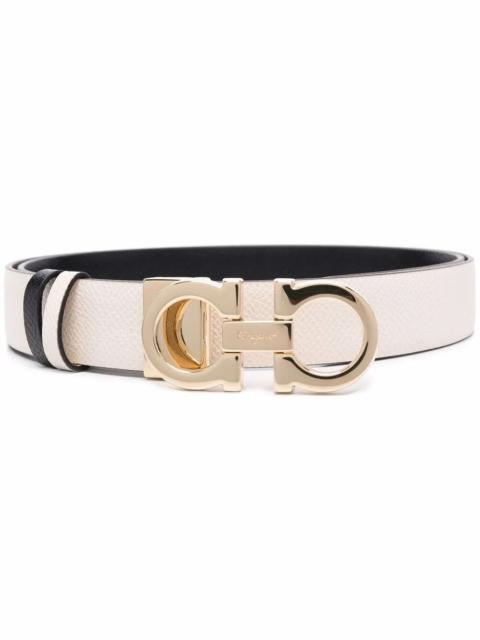 FERRAGAMO Ferragamo Women Hammered Leather Reversible Gancini Belt