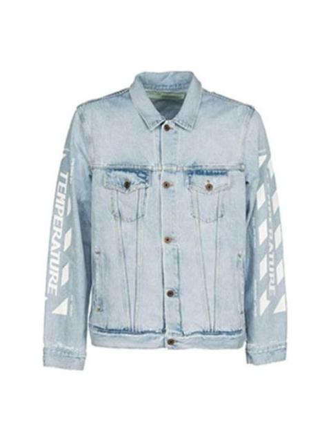 Off-White Off-White Classic Printing Jacket Denim Ordinary Version Blue OMYE001G20DEN0017101