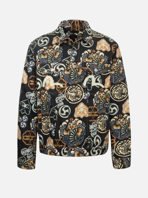 EVISU ALLOVER GODHEAD AND KAMON PRINT REGULAR FIT JACKET