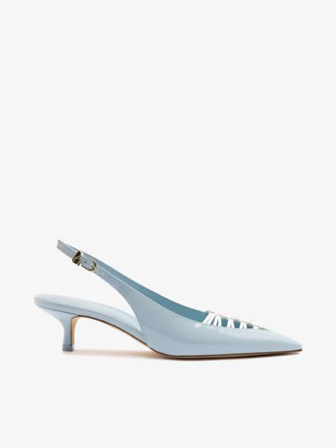 Larroudé Nara Pump In Maya Patent Leather and White Leather
