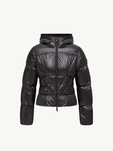 Moncler Wineck Hooded Geometric-Quilted Short Down Jacket