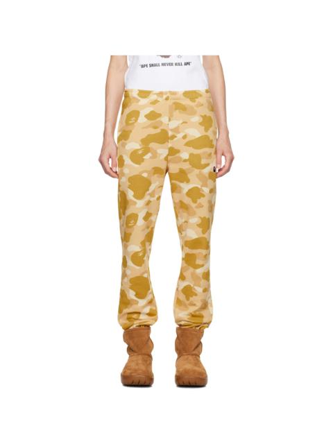 Yellow Color Camo Sweatpants