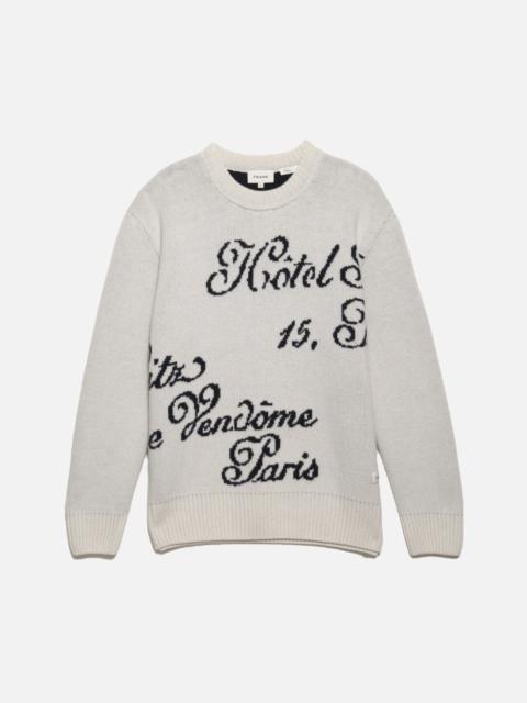 FRAME Ritz Men's Crew Sweater in Off White Multi