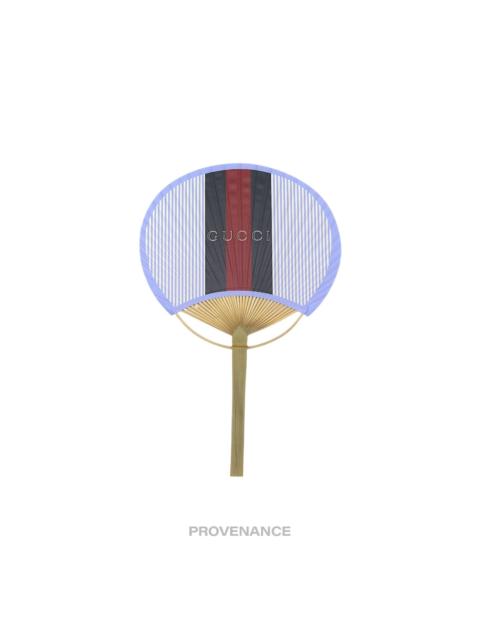 GUCCI Gucci Web Logo Bamboo Hand Fan - Black/Red Striped