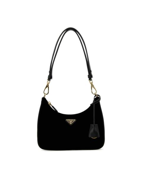 Prada Black Velvet Mini Prada Re-Edition Shoulder Bag