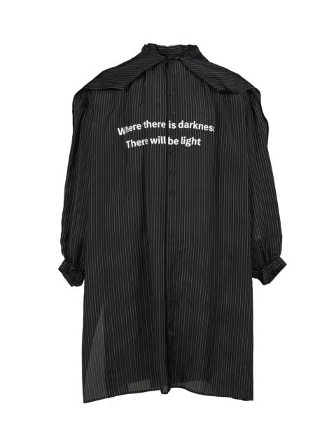 Yohji Yamamoto MESSAGE STRIPE LONG SHIRT / BLK