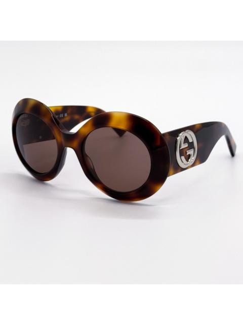 GUCCI NWT Gucci GG1647S 009 Havana Brown Round Oversized Sunglasse