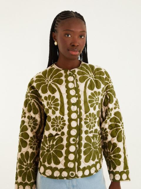 FARM RIO Green Palermo Pockets Quilted Jacket