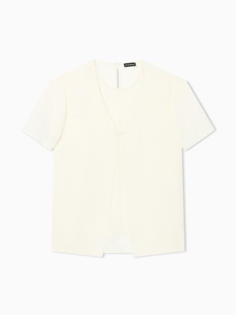 EMPORIO ARMANI TECHNO GEORGETTE TOP