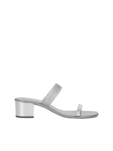 metallic-effect leather sandals
