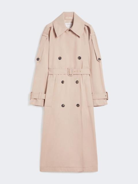 Sportmax Long water-repellent twill trench coat - beige