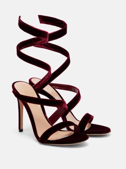 Gianvito Rossi Opera 105 velvet sandals