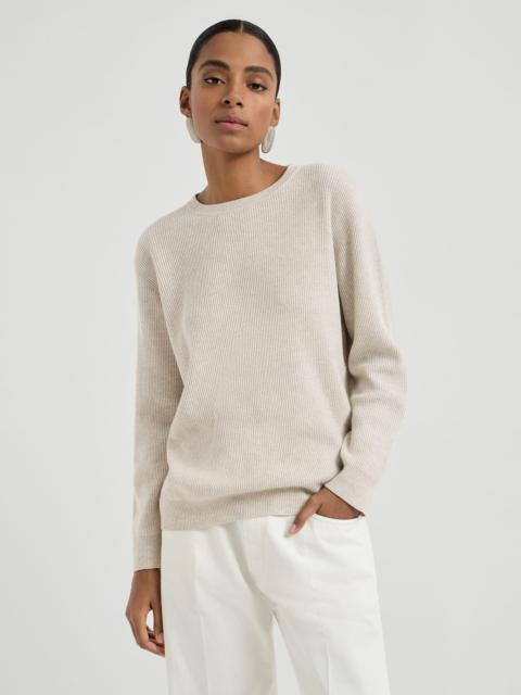 Brunello Cucinelli Cashmere English rib sweater with monili
