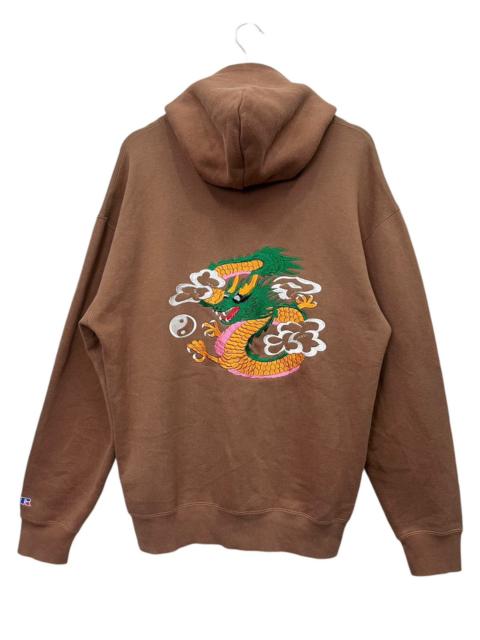 Other Designers Russell Athletic - 🐉RUSSELL Sun Faded Brown YINGYANG DRAGON Embroidered Hoodie