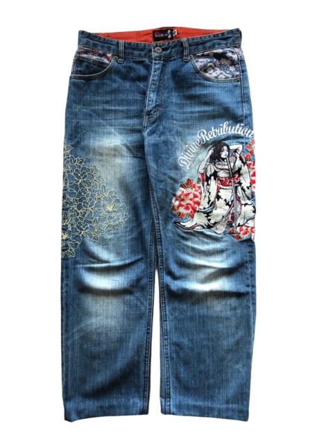 Other Designers Japanese Brand - 90s Karakuri Tamashi Japanese traditional embroidered Jeans