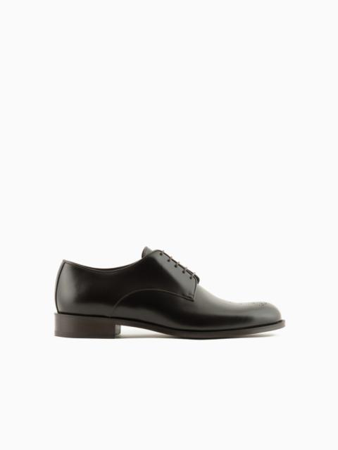 GIORGIO ARMANI Leather Derby shoes with perforated logo