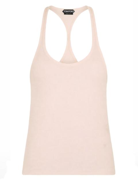 TOM FORD SILK BLEND JERSEY LOGO TOP