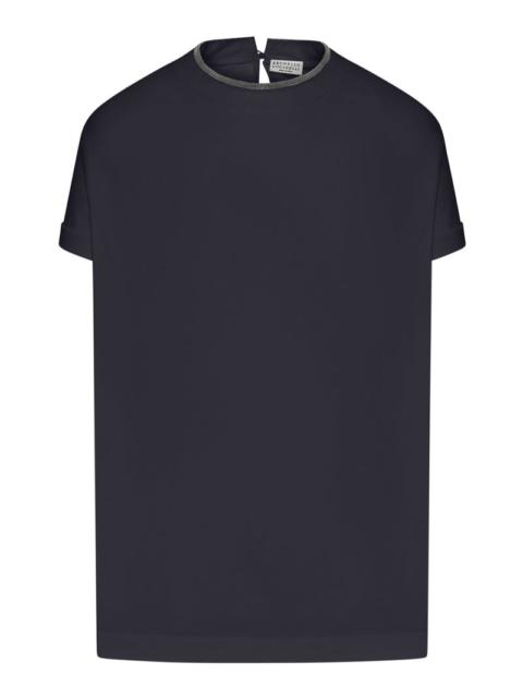 Brunello Cucinelli Brunello Cucinelli Women Jersey T-Shirt With Precious Faux Layering