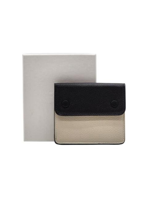 Maison Margiela Four Stitch Leather Card Holder Black Beige - NWB