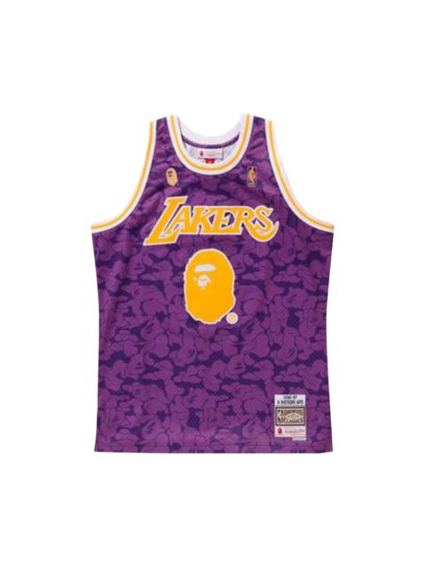 A BATHING APE® BAPE x Mitchell & Ness Lakers ABC Basketball Swingman Jersey 'Purple'