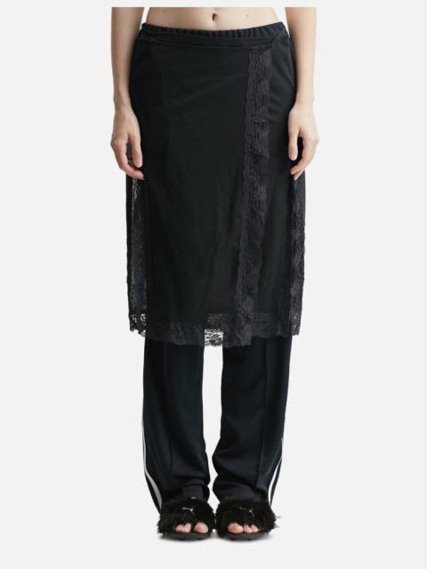 pushBUTTON SKIRT LAYERED TRACK PANTS
