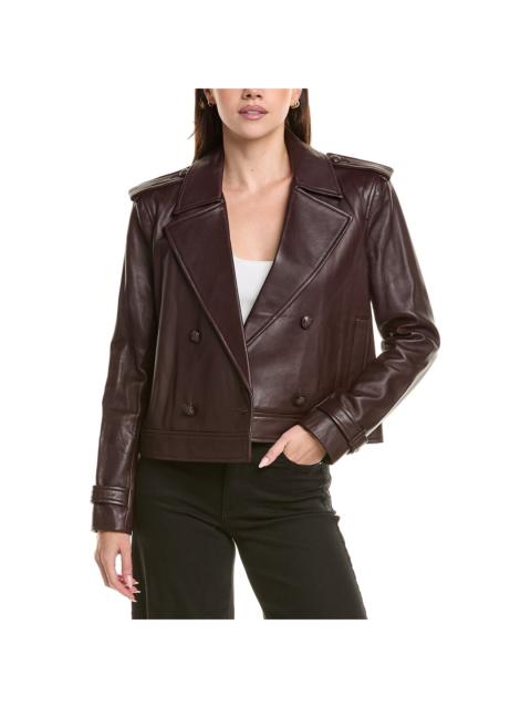 L'AGENCE L’AGENCE Xoey Cropped Leather Trench Coat