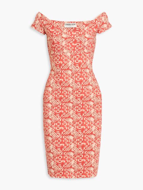 Other Designers Toffee off-the-shoulder floral-print stretch-jersey dress