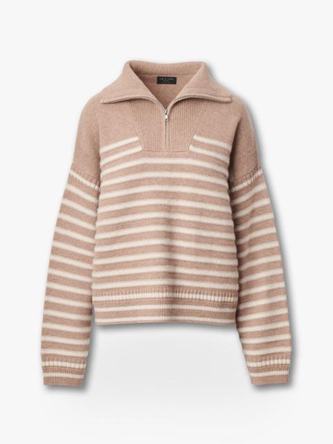 rag & bone Raven Wool-Cashmere Half-Zip Sweater