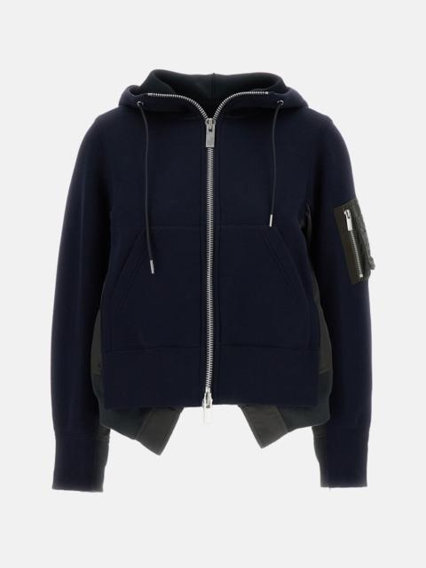 sacai Sacai Women Sponge Sweat And Nylon Twill Hoodie