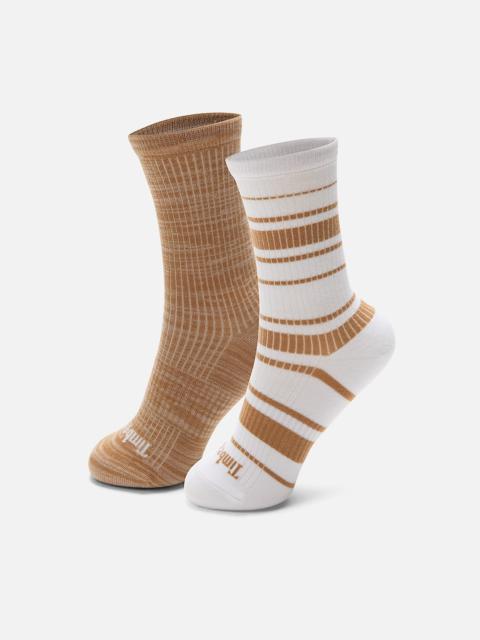 Timberland Women's Novelty 2-Pack Crew Sock
