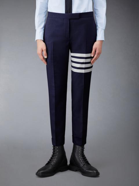 Thom Browne Navy Plain Weave Skinny 4-Bar Trouser