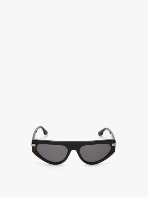 Victoria Beckham Visor Hinge-Detail Sunglasses In Black