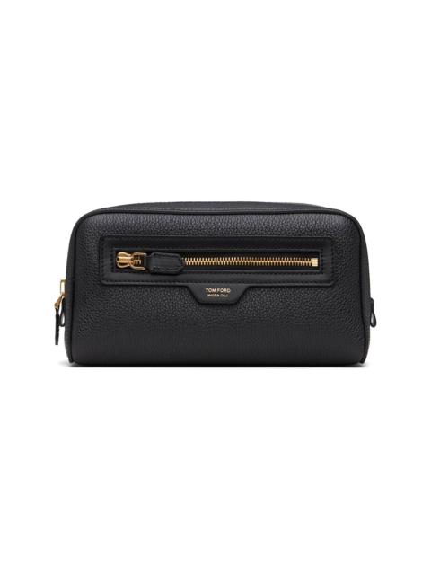 TOM FORD Black Grain Leather Smart Wash Pouch