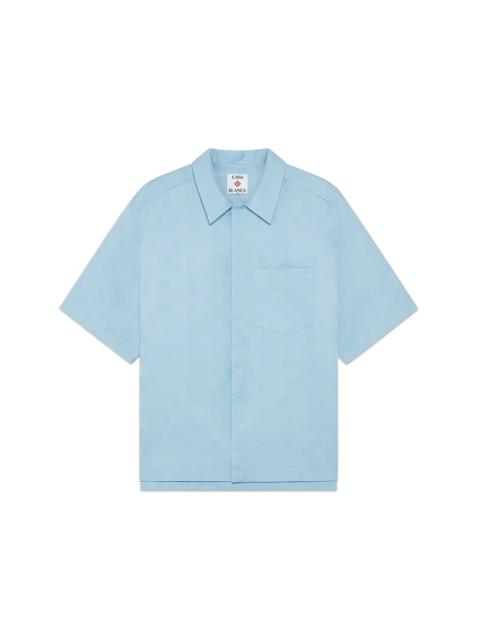 CASABLANCA Light Blue Monogram Short Sleeve Shirt
