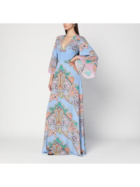 Etro ETRO Long blue dress with Paisley print