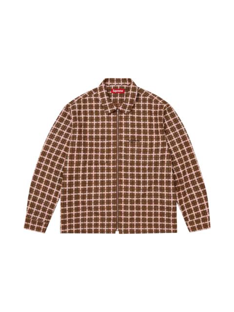Supreme Supreme Metallic Plaid Zip Up Shirt 'Brown'