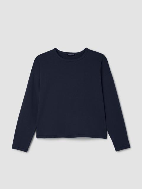 EILEEN FISHER Cozy Brushed Terry Hug Round Neck Box-Top