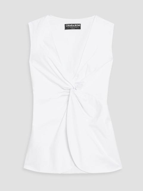 Other Designers Rovix twisted cotton-blend poplin top
