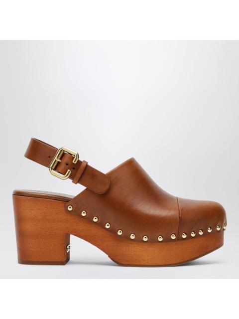 Chloé Chloe Brown Jeannette Clogs With Studs Women