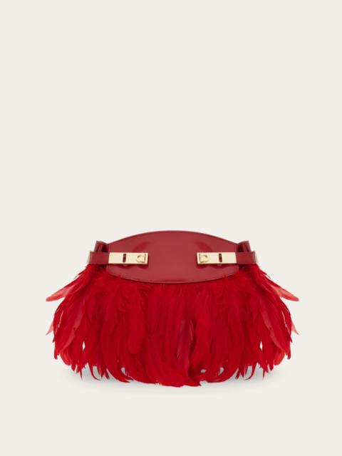 FERRAGAMO Hug soft crossbody bag with feathers (XS)