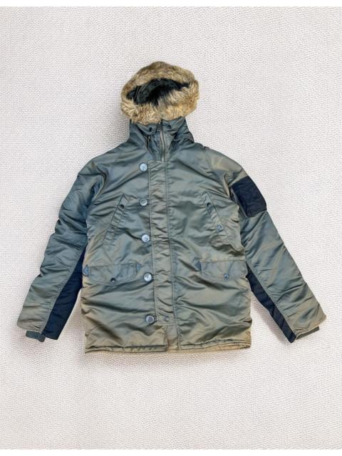VINTAGE ALPHA INDUSTRIES N3B FAUX FUR HOODIE JACKET