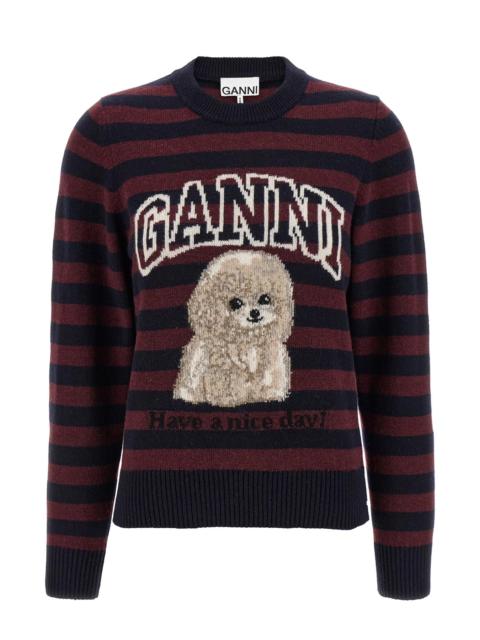 GANNI 'Graphic Wool Mix Poodle Stripe' sweater