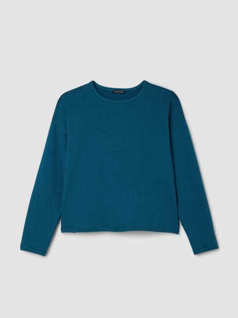 EILEEN FISHER Cozy Brushed Terry Hug Round Neck Box-Top
